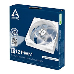 ARCTIC P12 PWM - Ventilateur boîtier 120mm PWM, blanc transparent pas cher