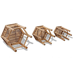 Avis vidaXL Tabourets de jardin lot de 3 bambou