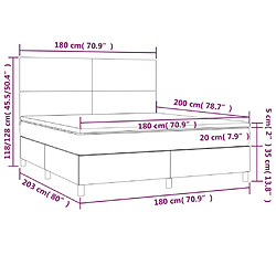 vidaXL Sommier à lattes de lit avec matelas Blanc 180x200cm Similicuir pas cher