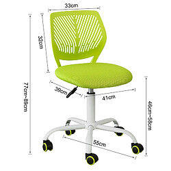 SoBuy FST64-GR Chaise de Bureau Ergonomique Fauteuil Pivotant Chaise pour Ordinateur Hauteur Réglable -Vert