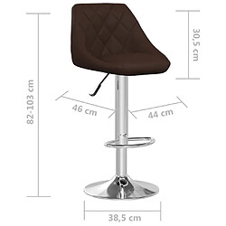 vidaXL Tabourets de bar lot de 2 marron similicuir pas cher