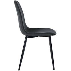 Avis Decoshop26 Lot de 4 chaises de salle à manger design simple avec pieds en métal noir assise en tissu noir 10_0001837