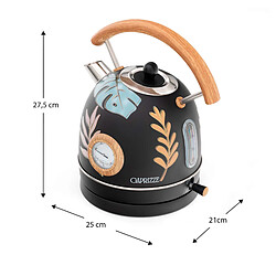 Acheter Bouilloire Caprizze Nara 2200 W en Acier Inoxydable Thermomètre Intégré Capacité 1,8 L Décoration Florale et Effet Bois