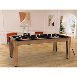 De Faugeres Billard convertible table 8 personnes Arizona (plateau et accessoires en option) Hêtre boisé , Noir (plateau) pas cher