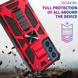 Coque en TPU Armure Antichoc avec béquille et feuille magnétique rouge pour votre Samsung Galaxy S21 FE