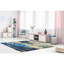 HOMEMANIA Tapis Imprimé Glass 1 - Géométrique - Décoration de Maison - Antidérapant - Pour Salon, séjour, chambre à coucher - Multicolore en Polyester, Coton, 60 x 100 cm