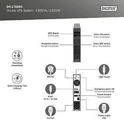 Avis DIGITUS Système UPS OnLine, 1500 VA / 1500 W