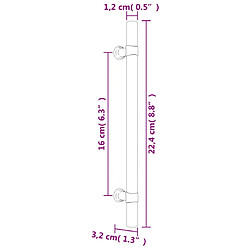 vidaXL Poignées d'armoire 10 pcs argenté 160 mm acier inoxydable pas cher