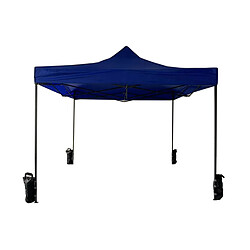 Mobili Rebecca Gazebo Pavillon Chapiteau Pliant Bleu 4 Poids Métal Polyester Terrasse 3x3