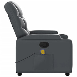 Acheter vidaXL Fauteuil de massage inclinable Gris Similicuir