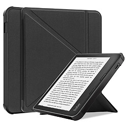 Etui en PU fonction d'éveil/veille automatique avec support, noir pour votre Kobo Libra 2