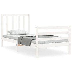 Maison Chic Cadre/structure de lit avec tête de lit pour adulte - Lit Moderne Chambre blanc simple bois massif -MN50080