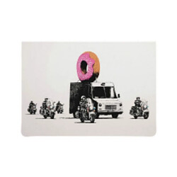 EPIKASA Impression sur Toile Banksy Donuts, Rose, Polyester, 100x3x70 cm