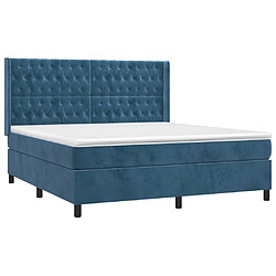 Avis Maison Chic Lit Adulte - Lit simple Lit à sommier tapissier et matelas moelleux - Meuble de Chambre - Bleu foncé 180x200cm Velours -MN59016