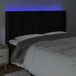 Avis Maison Chic Tête de lit scandinave à LED,meuble de chambre Noir 203x16x118/128 cm Velours -MN74990