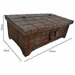 Coffre Alexandra House Living Marron Bois Recyclé 70 x 45 x 119 cm pas cher