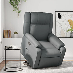 Maison Chic Fauteuil Relax pour salon, Fauteuil inclinable Gris Similicuir -GKD83883