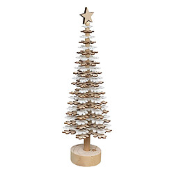 Atmosphera, Createur D'Interieur Sapin de Noël Flocon en bois - H. 40 cm