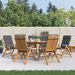 vidaXL Chaises de jardin inclinables et coussins lot de 6 bois teck