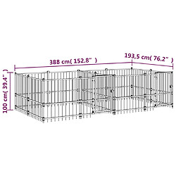 vidaXL Chenil d'extérieur pour chiens Acier 7,51 m² pas cher