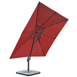 Decoshop26 Parasol professionnel restaurant pour jardin terrasse, 3x3m (Ø4,24m) polyester aluminium/acier 23kg vert avec pied, rotatif 04_0003298 pas cher