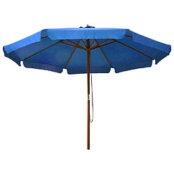 Maison Chic Parasol Jardin | Parasol avec mat en bois 330 cm Bleu azuré - GKD95288