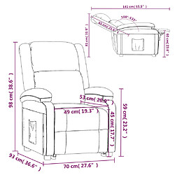 vidaXL Fauteuil inclinable Gris foncé Tissu pas cher