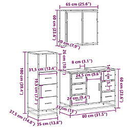 vidaXL Ensemble de meubles de salle de bain 3 pcs Chêne fumé pas cher