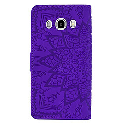 Avis Wewoo Housse Coque Étui en cuir gaufré à double rabat avec motif pour mollet fentes portefeuille et porte-cartes Galaxy J5 2016 / J510 violet