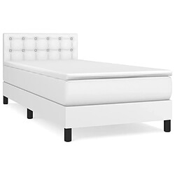 vidaXL Sommier à lattes de lit avec matelas Blanc 80x200 cm Similicuir