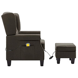 Avis vidaXL Fauteuil de massage avec repose-pied Taupe Tissu