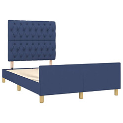 Acheter Maison Chic Lit adulte - Cadre Structure de lit avec tête de lit Contemporain Bleu 120x200 cm Tissu -MN61532