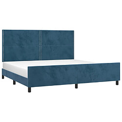 Avis Maison Chic Lit adulte - Cadre Structure de lit avec tête de lit Contemporain Bleu foncé 200x200 cm Velours -MN82198