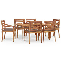 Salle à dîner de jardin 7 pcs,Table et chaise à manger Bois de teck solide -MN34328