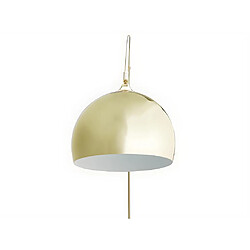 Avis Vente-Unique Grand lampadaire arc style art déco - Métal et marbre - H. 180 cm - Doré - OMBRAGE