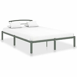 Maison Chic Lit adulte - Lit simple Cadre de lit,Structure du lit Contemporain Gris Métal 140 x 200 cm -MN75239