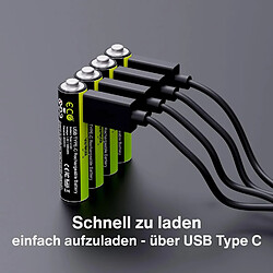 Acheter SANAG Loopenergy Aa 2550 Wiederaufladbare Usb-C Batterie Aa 1,5V 2550Mwh (1700Mah) Li-Ion, Schnellladung Via Usb-C Anschluss In Ca. 2 Stunden, 4X Aa, Farbe Grün