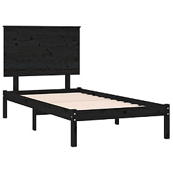 Avis vidaXL Cadre de lit sans matelas noir 75x190 cm bois massif