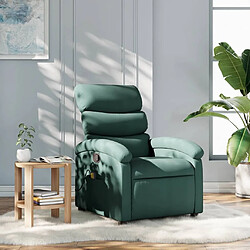 Maison Chic Fauteuil de massage inclinable,Fauteuil luxe de relaxation Vert foncé Tissu -MN21901