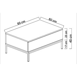 Avis Hanah Home Table basse en agglomeré et métal Lord anthracite et argenté.