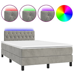 Maison Chic Lit adulte- Lit + matelas,Sommier à lattes de lit avec matelas LED Gris clair 120x200 cm -GKD24764