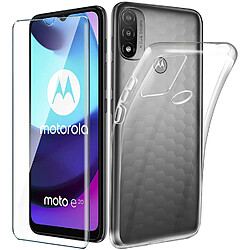 Pack coque transparente en TPU et vitre protection écran en verre trempé pour Motorola Moto E20 - XEPTIO