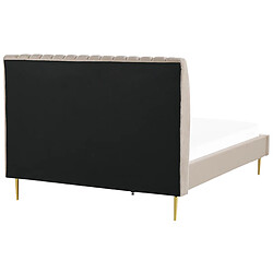 Beliani Lit double en velours beige 180 x 200 cm MARVILLE pas cher