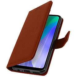 Avizar Housse Huawei Y6p Étui Folio Porte carte Support Vidéo - marron