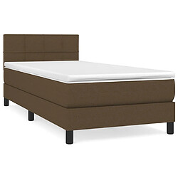 vidaXL Sommier à lattes de lit avec matelas Marron foncé 90x200 cm