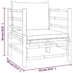 vidaXL Canapé de jardin avec coussins vert bambou pas cher