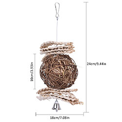 Wewoo Jouet pour de balançoire à à mâcher en forme de boule de rotin de paille pas cher