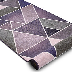 RUGSX TAPIS DE COULOIR antidérapant TRIANGLES la gomme violet 100 cm 100x460 cm