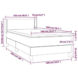 Acheter vidaXL Sommier à lattes de lit avec matelas Crème 100x200 cm Tissu