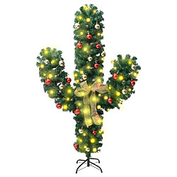 vidaXL Cactus de Noël avec support et LED Vert 150 cm PVC